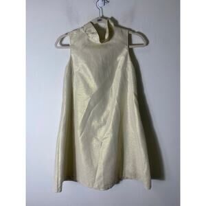 Girl's Gabby Yellow Shimmer Sleeveless Knee Length Trapeze Dress Sz 16